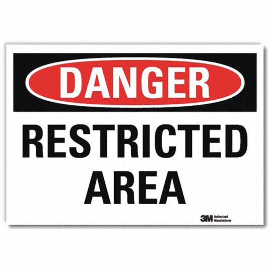 Vinyl, Danger Sign, Danger, 7 in Width, 5 in Height, English - Grainger