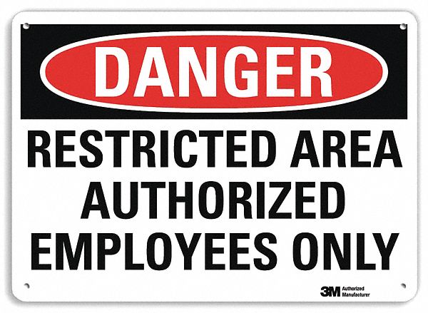 PANNEAU DANGER,4 TROUS,LA 14 POX H 10 PO