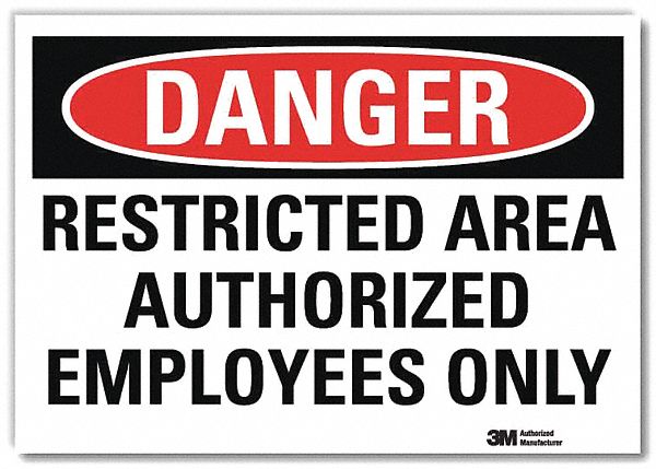Danger Sign: Reflective Sheeting, Adhesive Sign Mounting, 7 in x 10 in Nominal Sign Size, Danger