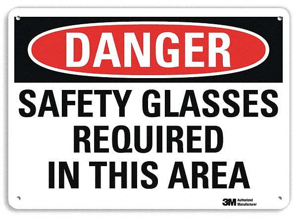 Danger Sign: Plastic, Mounting Holes Sign Mounting, 7 in x 10 in Nominal Sign Size, 0.055 in Thick