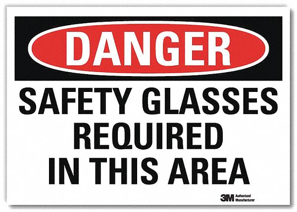 Danger Sign: Reflective Sheeting, Adhesive Sign Mounting, 7 in x 10 in Nominal Sign Size, Danger
