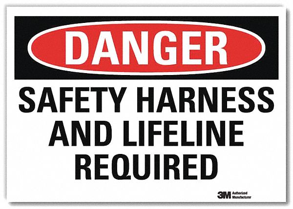 Danger Sign: Reflective Sheeting, Adhesive Sign Mounting, 7 in x 10 in Nominal Sign Size, Danger