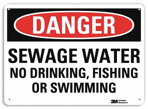 Danger Sign: Plastic, Mounting Holes Sign Mounting, 7 in x 10 in Nominal Sign Size, 0.055 in Thick