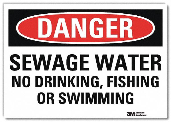 Danger Sign: Reflective Sheeting, Adhesive Sign Mounting, 7 in x 10 in Nominal Sign Size