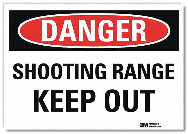 Danger Sign: Reflective Sheeting, Adhesive Sign Mounting, 7 in x 10 in Nominal Sign Size, Danger