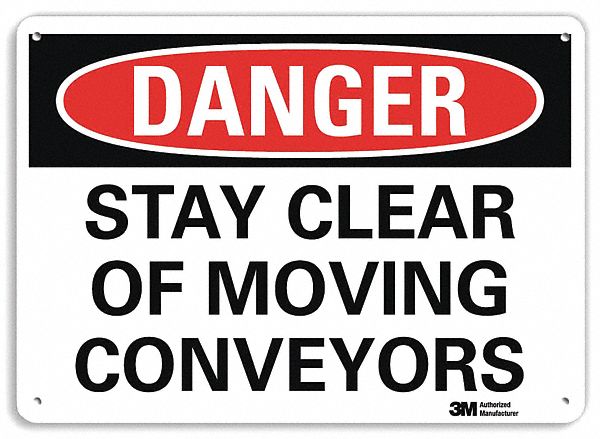 Danger Sign: Plastic, Mounting Holes Sign Mounting, 7 in x 10 in Nominal Sign Size, 0.055 in Thick