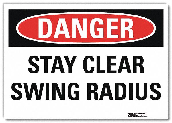 Danger Sign: Reflective Sheeting, Adhesive Sign Mounting, 10 in x 14 in Nominal Sign Size, Danger