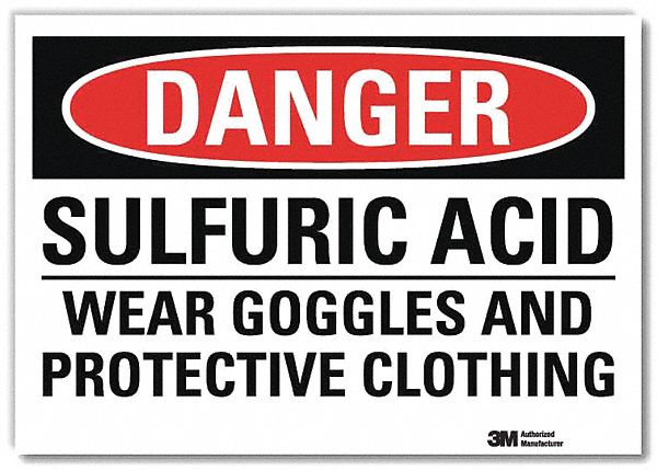 Danger Sign: Reflective Sheeting, Adhesive Sign Mounting, 7 in x 10 in Nominal Sign Size