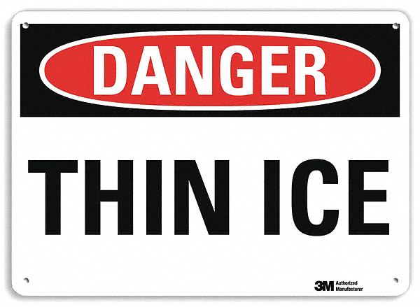 Reflective  Icy Conditions Sign: Non-PVC Polymer, 10 in x 14 in Nominal Sign Size, Engineer Grade