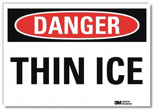 Reflective  Icy Conditions Label: Non-PVC Polymer, 10 in x 14 in Nominal Sign Size, Engineer Grade