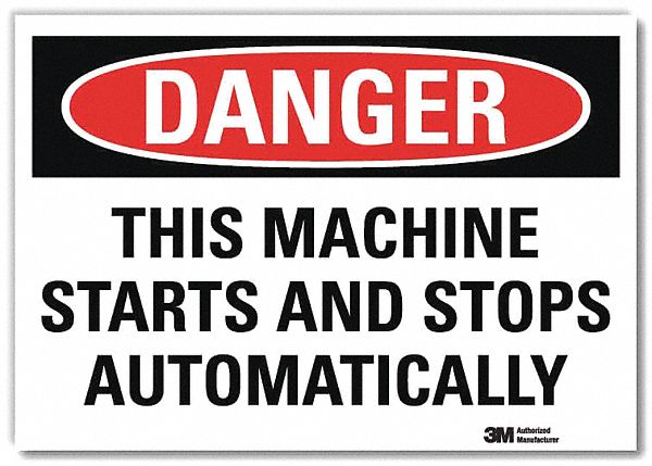 Danger Sign: Reflective Sheeting, Adhesive Sign Mounting, 7 in x 10 in Nominal Sign Size, Danger