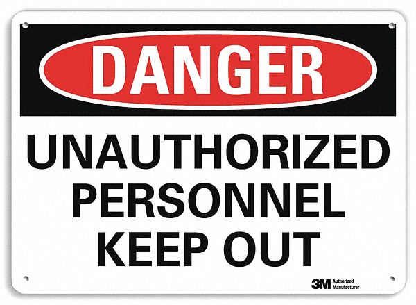 Danger Sign: Plastic, Mounting Holes Sign Mounting, 7 in x 10 in Nominal Sign Size, 0.055 in Thick