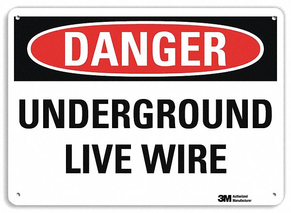 Danger Sign, 10 in x 14 in, Aluminum