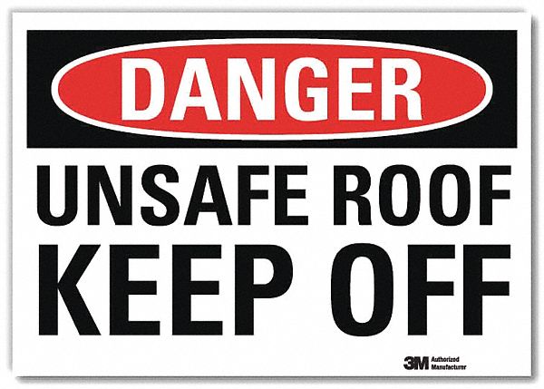 Danger Sign: Reflective Sheeting, Adhesive Sign Mounting, 7 in x 10 in Nominal Sign Size, Danger