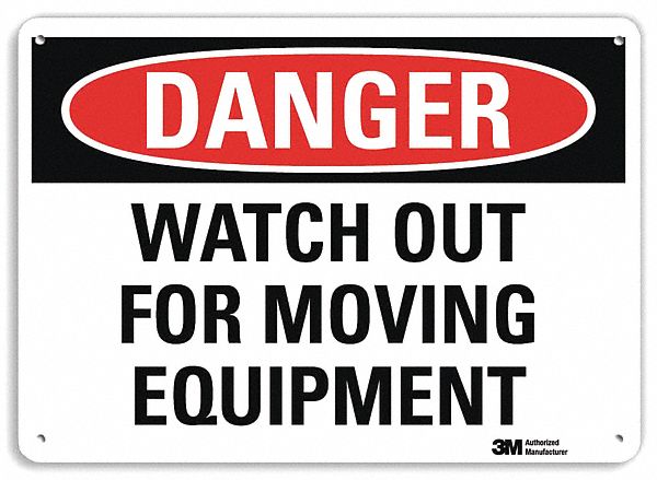 Danger Sign: Plastic, Mounting Holes Sign Mounting, 7 in x 10 in Nominal Sign Size, 0.055 in Thick