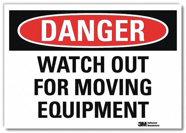 Danger Sign: Reflective Sheeting, Adhesive Sign Mounting, 7 in x 10 in Nominal Sign Size, Danger