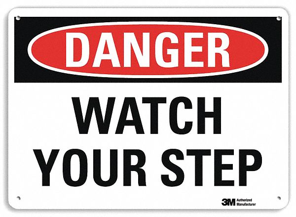 PANNEAU DANGER,MNT 4 TROU,10PO LA X 7POH