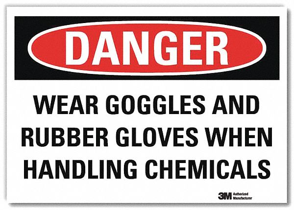 Danger Sign: Reflective Sheeting, Adhesive Sign Mounting, 7 in x 10 in Nominal Sign Size, Danger