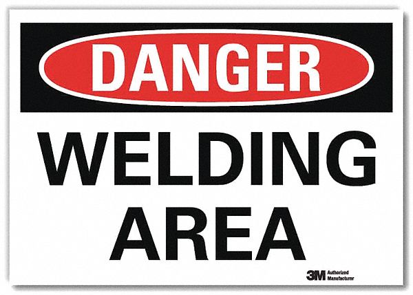 Danger Sign: Reflective Sheeting, Adhesive Sign Mounting, 7 in x 10 in Nominal Sign Size