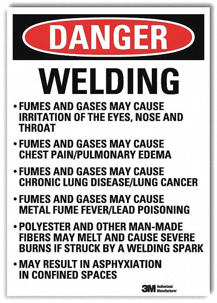 Danger Sign: Reflective Sheeting, Adhesive Sign Mounting, 7 in x 5 in Nominal Sign Size