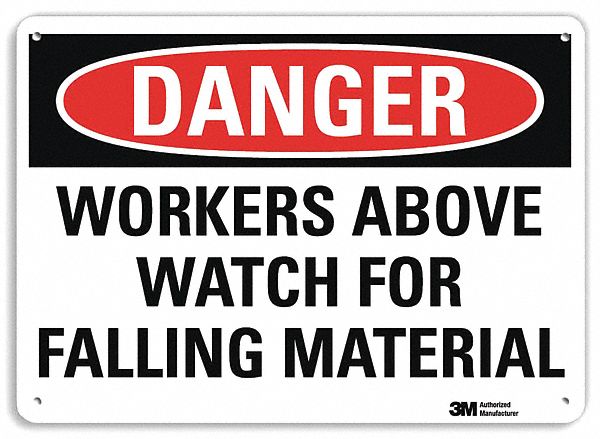 Danger Sign: Plastic, Mounting Holes Sign Mounting, 7 in x 10 in Nominal Sign Size, 0.055 in Thick