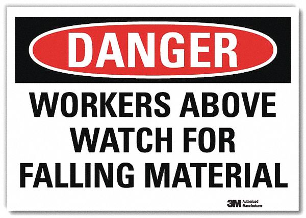 Danger Sign: Reflective Sheeting, Adhesive Sign Mounting, 7 in x 10 in Nominal Sign Size