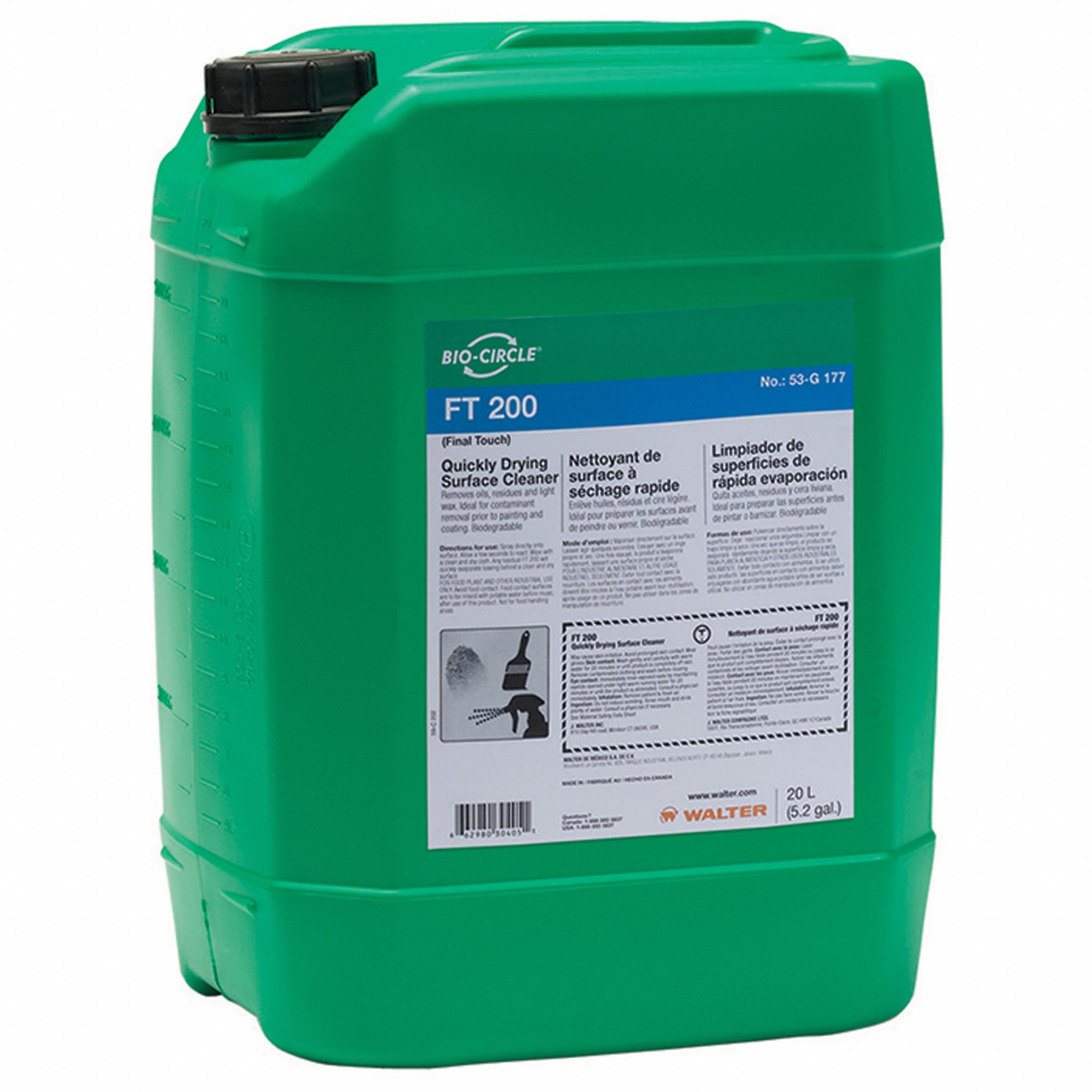 PARTS WASHER CLEANER, CLEAR, 5.3 GAL, NSF, FAST DRYING