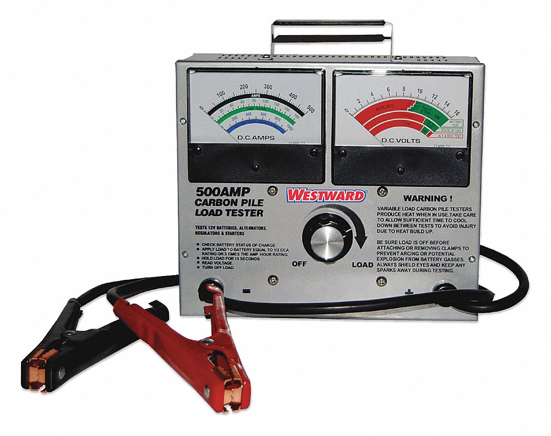 WESTWARD Battery Tester: 12V, Analog
