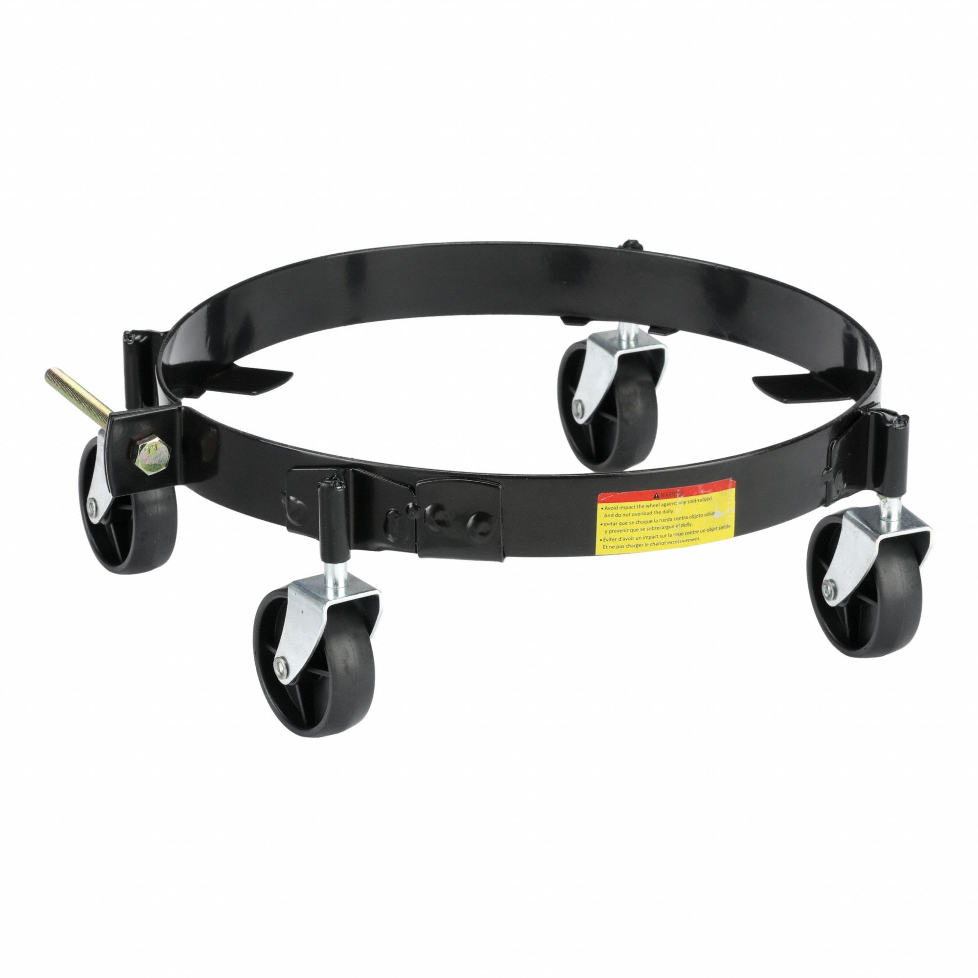 Drum Dolly: 120 lb Load Capacity, For 16 gal Container Capacity, Round, (4) Swivel, Plastic