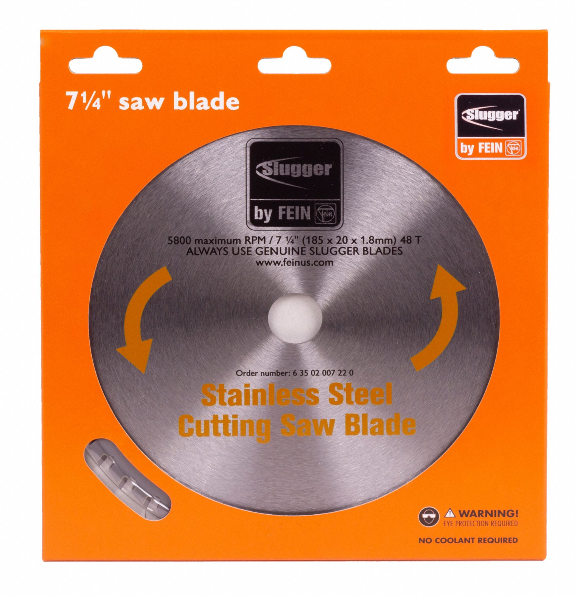 FEIN Circular Saw Blade 7 1/4 in Blade Dia., 48 Teeth, 0.078 in Cut Wd, 3/4 in Arbor Size