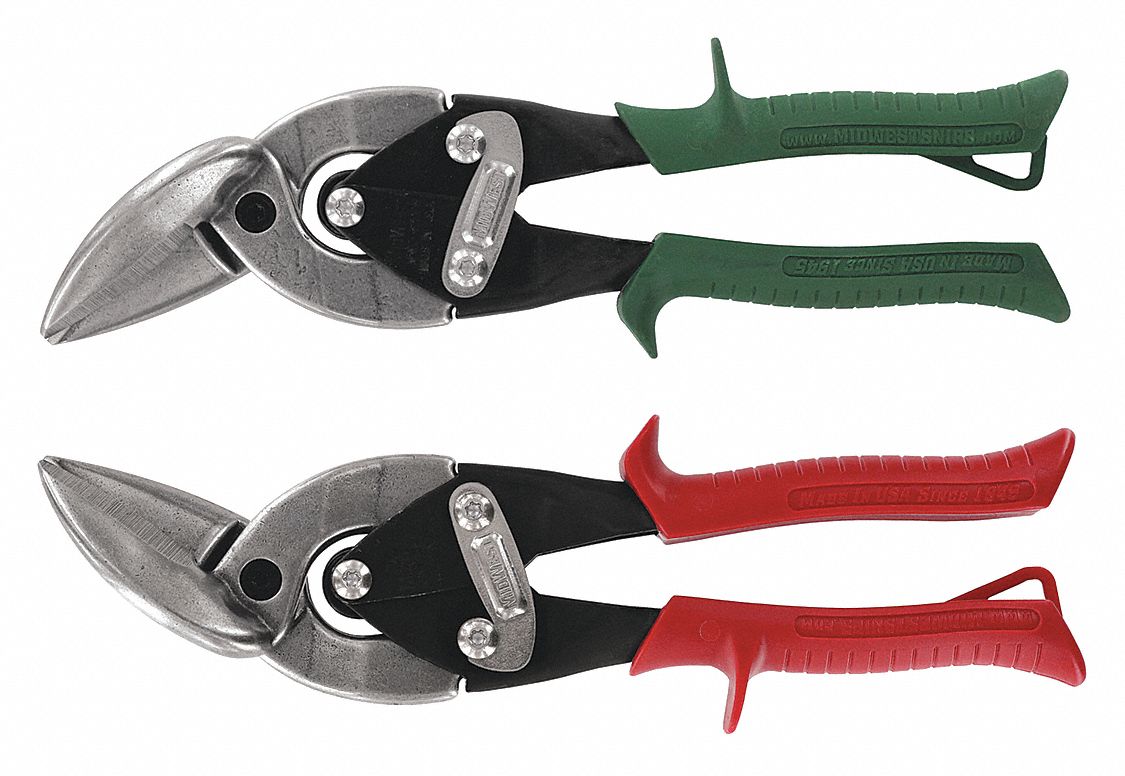 Right Cut (Green Handles) Aviation Tin Snips - Made in the USA!