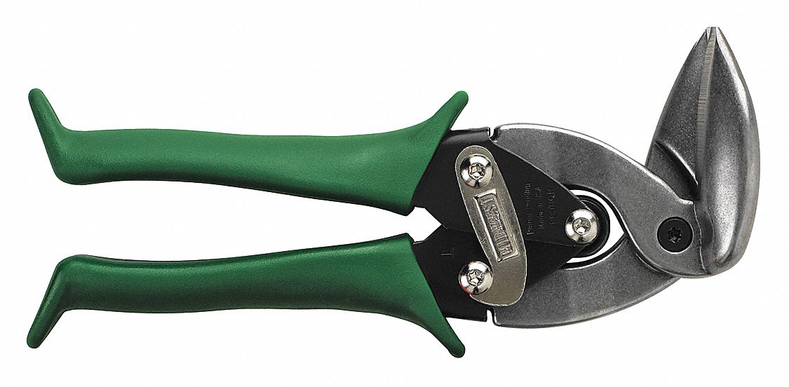 AVIATION SNIP, RIGH, 8 3/4 IN OVERALL L, 1 1/4 IN CUTTING L, STEEL, PLASTIC, STEEL