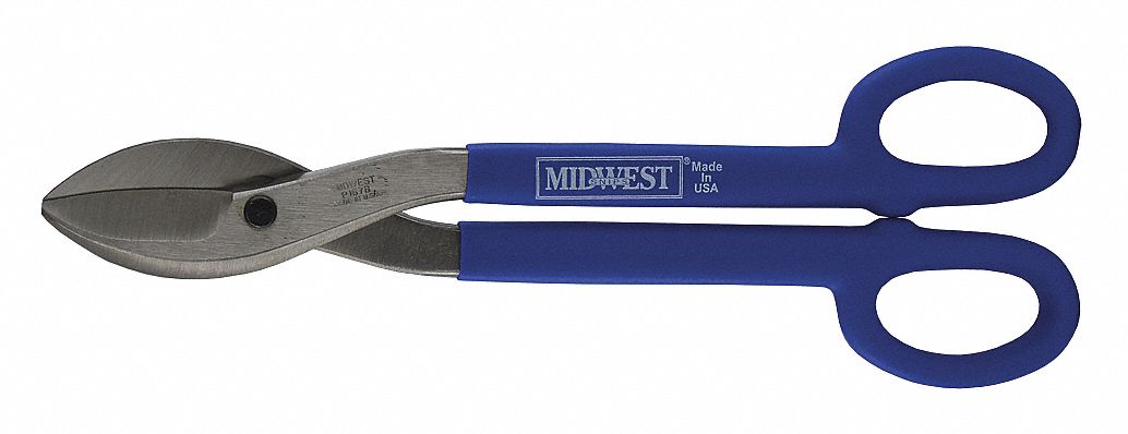 MIDWEST SNIPS Tijeras de Hojalatero,16 L,Mango Azul - Tijeras para Cortar  Metal - 34RF95