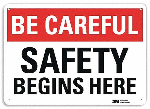 Safety Sign: Plastic, Mounting Holes Sign Mounting, 7 in x 10 in Nominal Sign Size, 0.055 in Thick