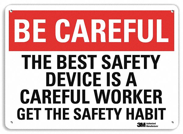 Safety Sign: Plastic, Mounting Holes Sign Mounting, 7 in x 10 in Nominal Sign Size, 0.055 in Thick