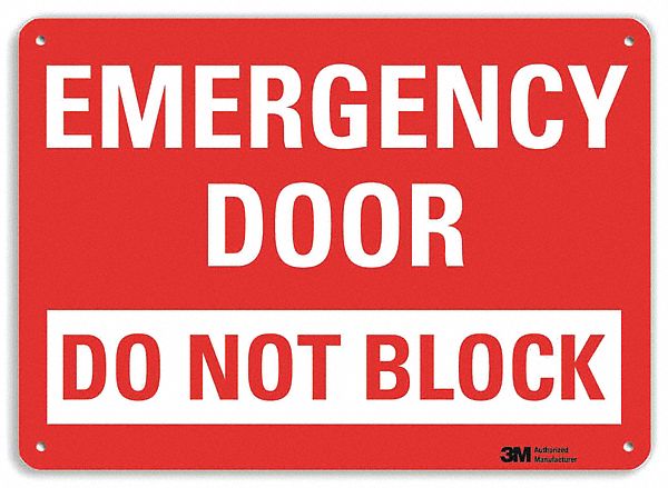 Entrance Sign: Plastic, Mounting Holes Sign Mounting, 10 in x 14 in Nominal Sign Size