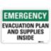 Emergency: Evacuation Plan And Supplies Inside Signs
