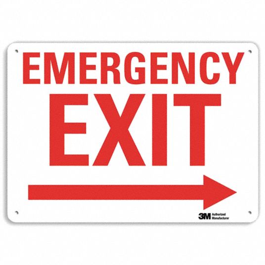 Lyle Emergency Exit Sign Emergency Exit Sign Header No Header Aluminum 10 In X 14 In 34rh54 U7 1077 Ra 14x10 Grainger