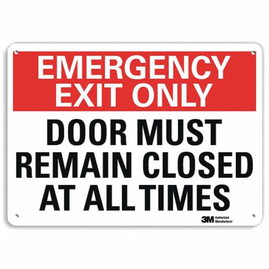 LYLE Emergency Exit Only Sign, Door Must Remain Closed At All Times ...