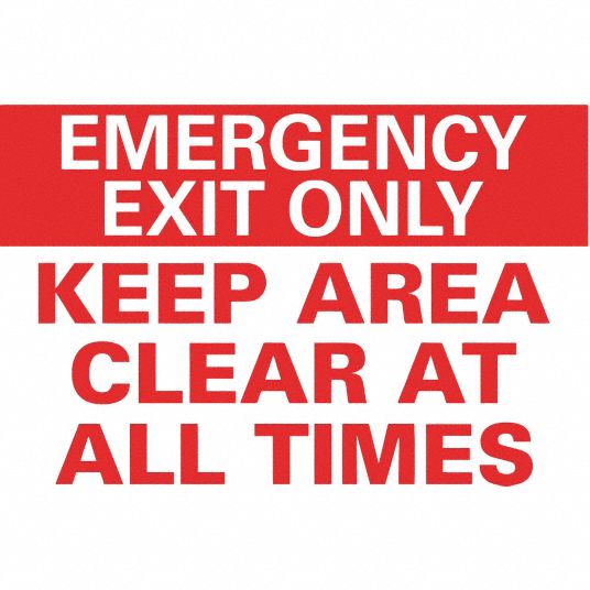 LYLE Emergency Exit Sign, Keep Area Clear At All Times, Sign Header ...