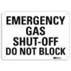 Emergency Gas Shut-Off Do Not Block Signs