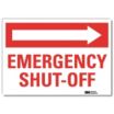 Emergency Shut-Off (Right Arrow) Signs