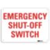 Emergency Shut-Off Switch Signs