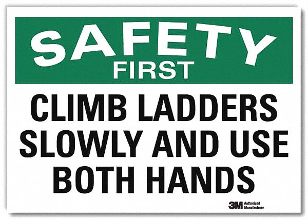 Safety Decal: Reflective Sheeting, Adhesive Sign Mounting, 7 in x 10 in Nominal Sign Size, Wall