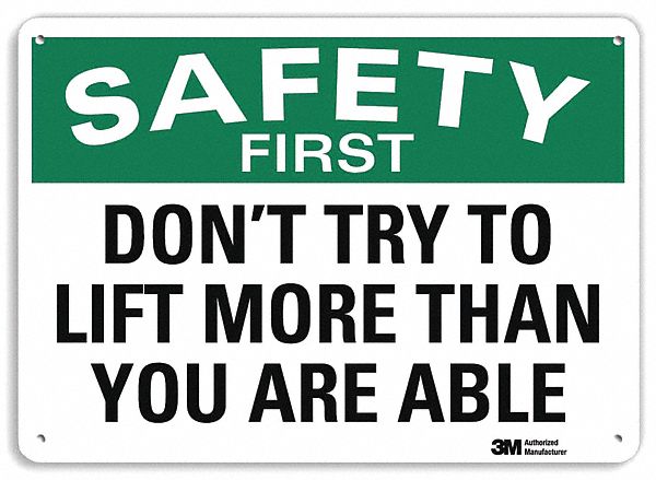 Safety Sign: Plastic, Mounting Holes Sign Mounting, 7 in x 10 in Nominal Sign Size, 0.055 in Thick