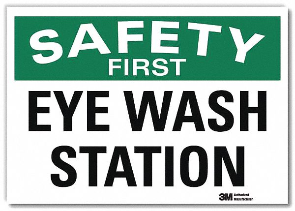 SAFETY DECAL, REFLECTIVE SHEETING, ADHESIVE MOUNT, 7 IN X 10 IN NOMINAL SIGN SIZE, EYE WASH STATION