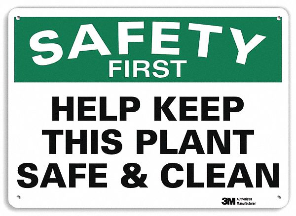 Safety Sign: Plastic, Mounting Holes Sign Mounting, 7 in x 10 in Nominal Sign Size, 0.055 in Thick