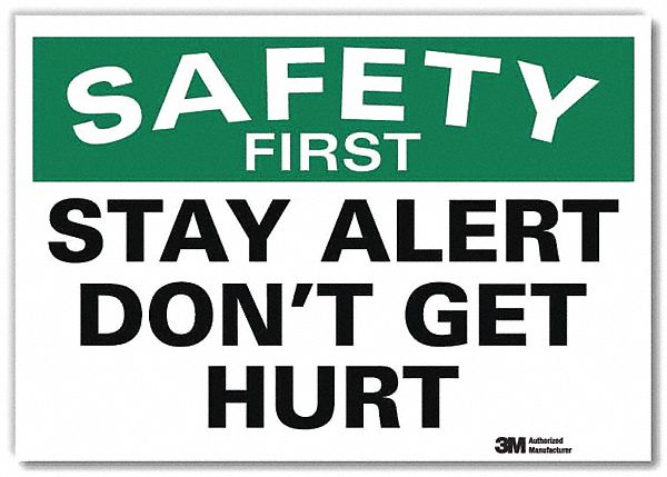 Safety Decal: Reflective Sheeting, Adhesive Sign Mounting, 7 in x 10 in Nominal Sign Size, Wall