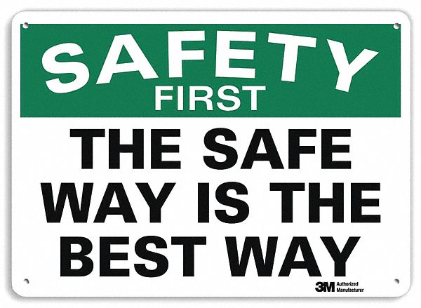 Safety Sign: Plastic, Mounting Holes Sign Mounting, 7 in x 10 in Nominal Sign Size, 0.055 in Thick