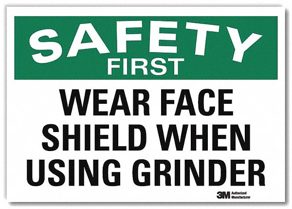 Safety Sign: Reflective Sheeting, Adhesive Sign Mounting, 7 in x 10 in Nominal Sign Size, English